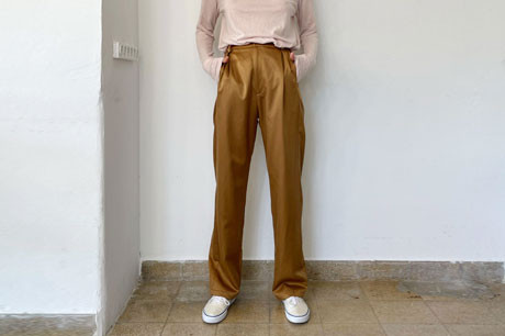 Gold Color Pleated Pants